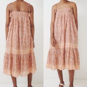 Ulla Johnson Eugenia Dress Tassel Tie Sleeve Rose Pink airy breezy lightweight